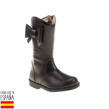 Botines piel detalle lazo-ALM-150