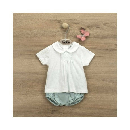 Conjunto ranita + camiseta manga corta cuello bebé Garden-42467-BABIDÚ